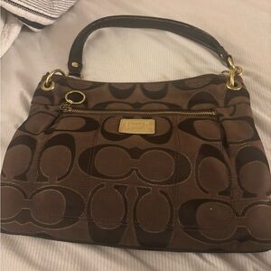 Coach Brown Patterned Shoulder Bag